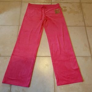 Juicy Couture Hot Pink Gold Pants Velour Lounge L